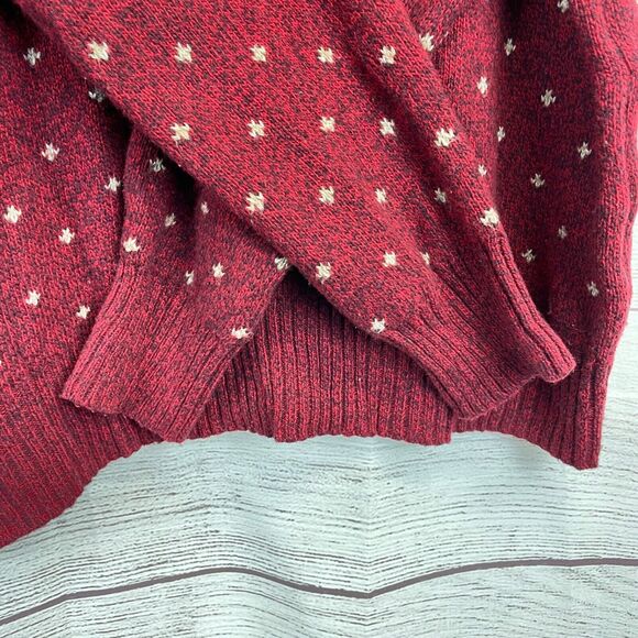 American Eagle Outfitters Sweater Red Aztec size S Fair Isle Quarter Henly - Picture 4 of 8